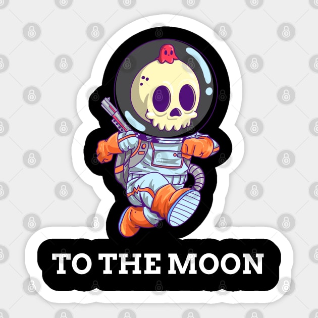 To the Moon, Space Walk, Cosmonaut Skeleton, Astronaut Skeleton, NASA, SpaceX, Future of Space Sticker by AbsurdStore